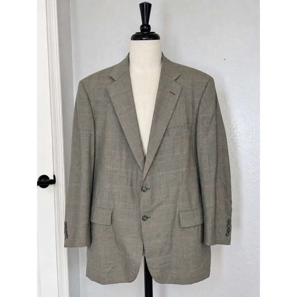 VTG Brooks Brothers Brooksease Wool Blazer Gray Glen Plaid USA Read Measurements
